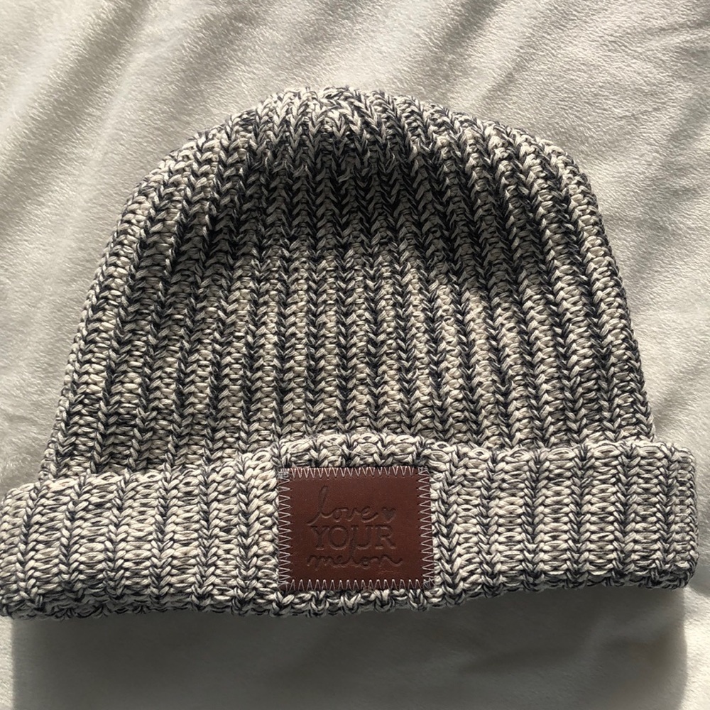 Love Your Melon Gray and White Hat